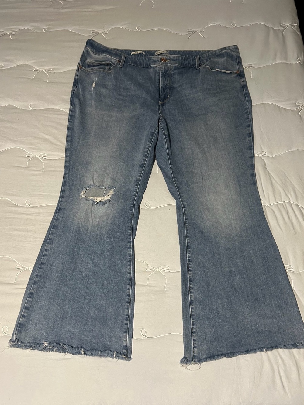 Ava & Viv Light Blue Distressed Flare Jeans